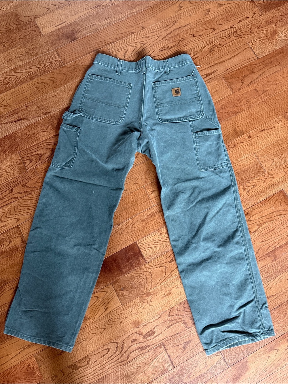Carhartt Men's Green Work Pants - Durable Canvas Carpenter Trousers